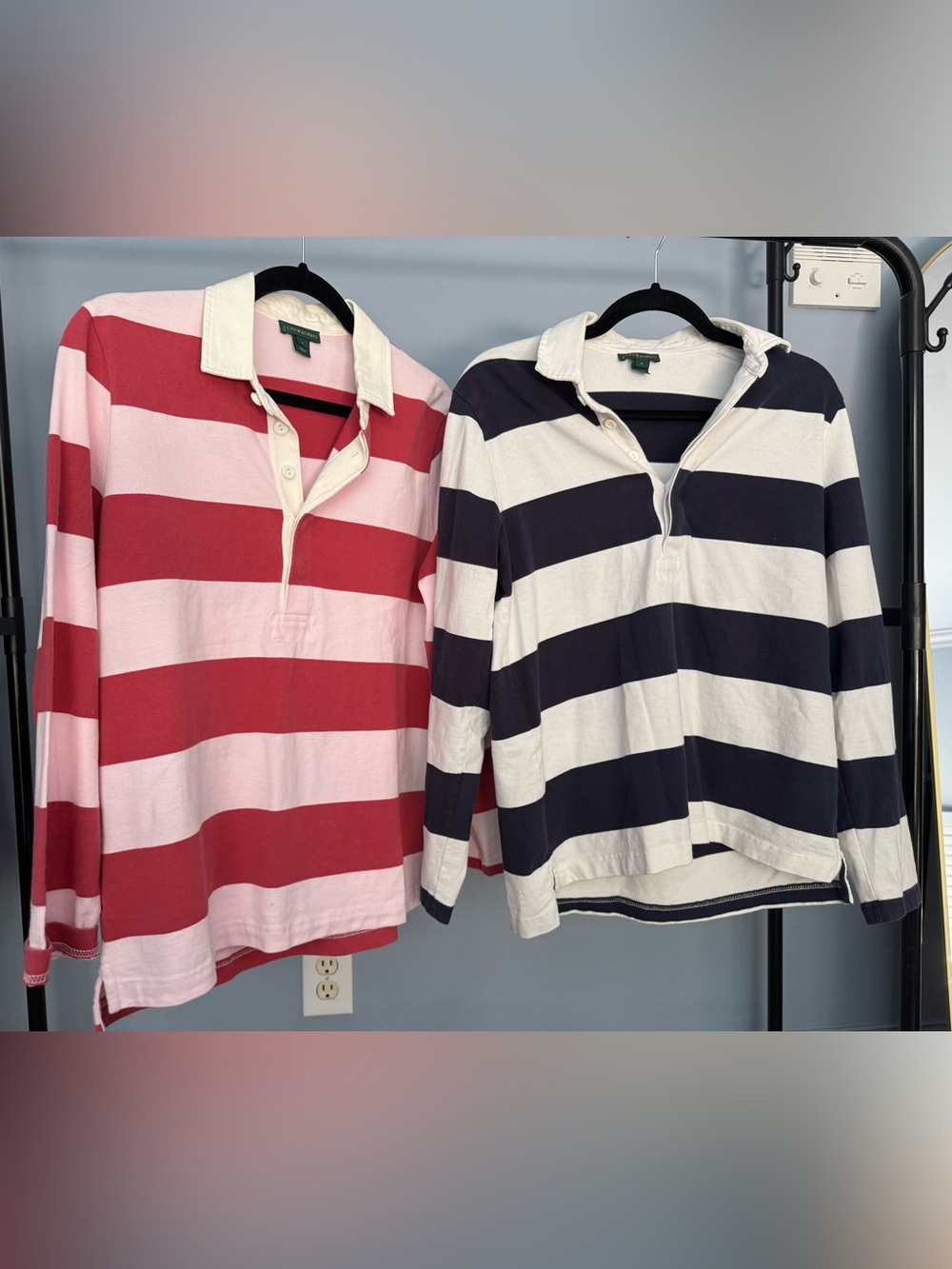 J. Crew Rugby Shirt BUNDLE OF 2 - Pink & Red Stripes and Blue & White Stripes
